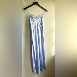VICTORIA'S SECRET PALE BLUE SILK SLIP DRESS GOWN
